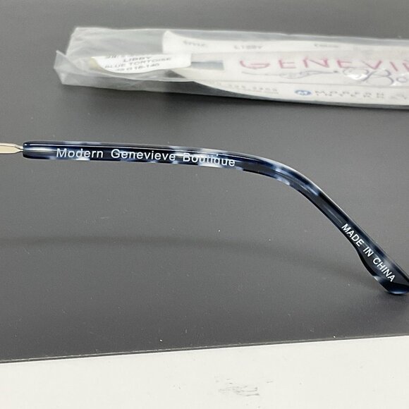 GENEVIEVE BOUTIQUE “LIBBY” Eyeglasses Frame 49-16-140 Blue Tortoise TZ62 - Picture 6 of 11
